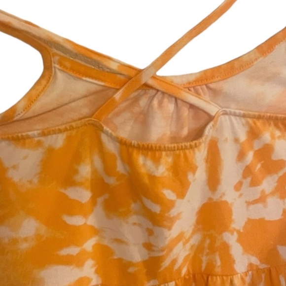 Cat & Jack Yellow Floral Tie Dye Sleeveless Sundress Girl’s Size XL (14/16) - Picture 3 of 7